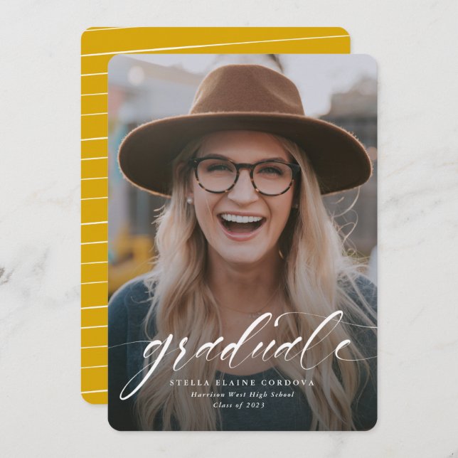 Einfache Scriptgraduiertenankündigung mit einem Fo (Vorne/Hinten)