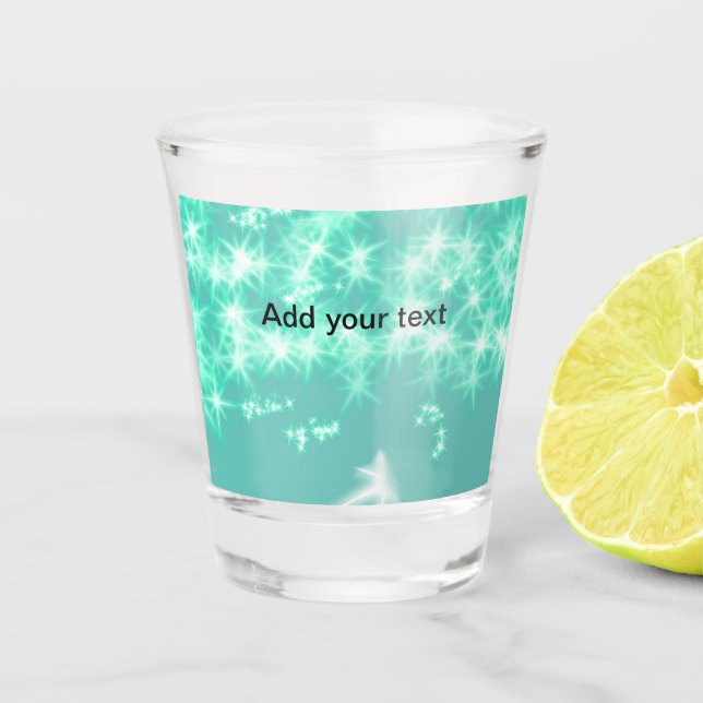 Einfache Sea blueglitter sparkle stars add your te Schnapsglas (Vorderseite)