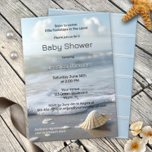 Einfache Seashell Beach Baby Dusche