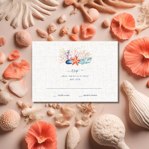 Einfache Seashell Beach RSVP-Karte RSVP Karte