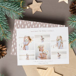 Einfache Sechs | Minimalistische FotoCollage Feiertagskarte<br><div class="desc">Mit diesen einfachen und eleganten Weihnachtsfotokarten,  die sechs beliebte Fotos in einer Collage (3 vertikale/portrait und 3 horizontale/landschaftliche) darstellen,  können Sie Feiertagsgrüße teilen. Ihr individueller Urlaubsgruß erscheint ganz oben (mit "wärmsten Urlaubswünsche" gezeigt). Personalisieren Sie diese schicken,  minimalistischen Weihnachtsfotos mit Ihrem Familiennamen und dem Jahr am unteren Ende.</div>