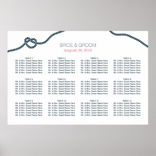 Einfache Seekarte für Navy Blue Knot Poster