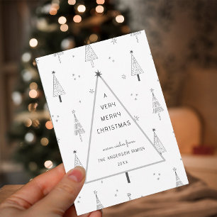 Einfache, sehr frohe Weihnachtsbaumflat Feiertagskarte