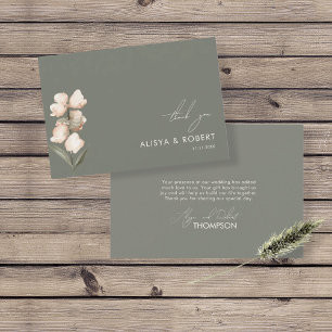 Einfache Seite Green Simple Wedding Dankeschön Kar Dankeskarte