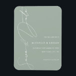 Einfache Seite Grün Moderne Handschrift Magnet<br><div class="desc">Erstellen Sie Ihre eigene einfache und moderne Hochzeit speichern Sie den Datums-Magneten mit modernen handgeschriebenen Schrift Typografie und schlaue grüne Farbgestaltung.</div>