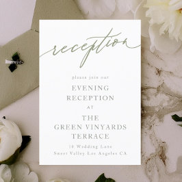 Einfache Seite Grün und Weiß Moderne Kalligrafie Begleitkarte