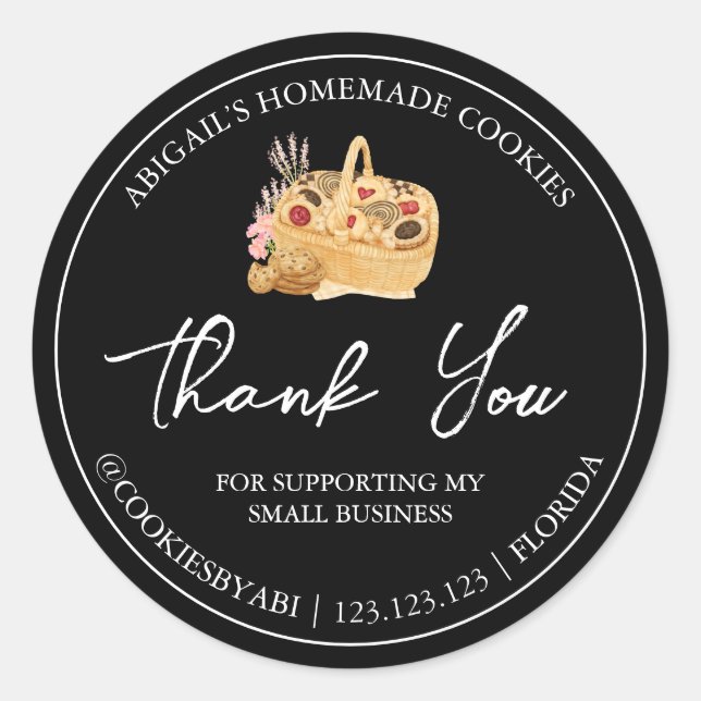 Einfache selbst gemachte Cookies Dankeschön-Siegel Runder Aufkleber (Vorderseite)