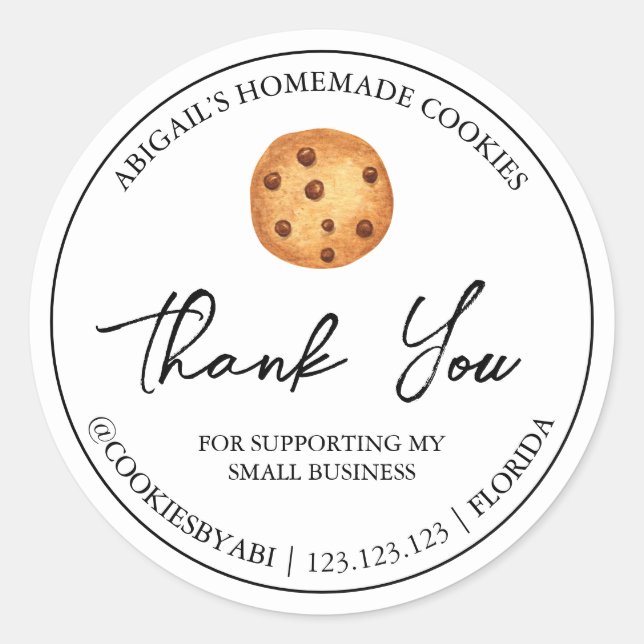 Einfache selbst gemachte Cookies Dankeschön-Siegel Runder Aufkleber (Vorderseite)