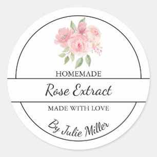 Einfache, selbst gemachte Rose Extract Label Runder Aufkleber