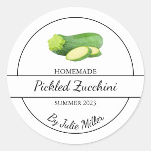 Einfache, selbst gepickte Zucchini-Kennzeichnung Runder Aufkleber