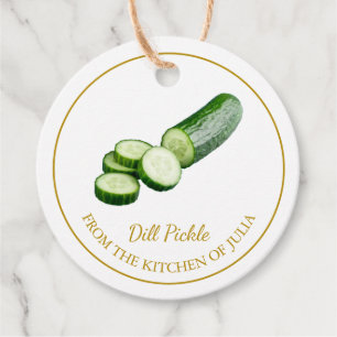 Einfache selbstgemachte Dill-Gurken-Anhänger Geschenkanhänger