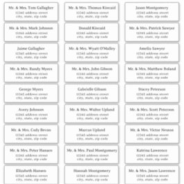 Einfache Serif-Gästetiketten Aufkleber