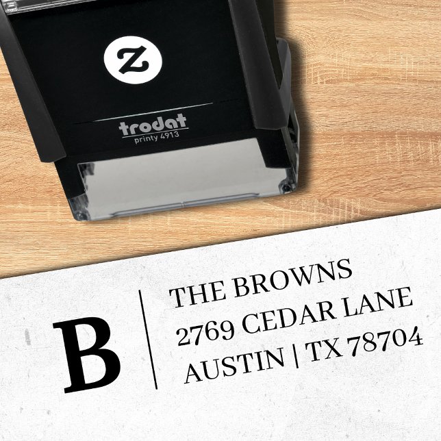 Einfache Serifen-Monogramm-Adresse-Stempel Permastempel (Von Creator hochgeladen)