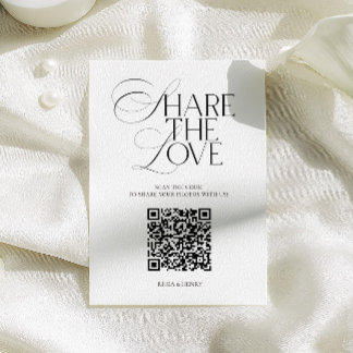 Einfache Share the Love Hochzeits-QR-Code-Karte Begleitkarte
