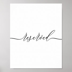 Einfache Signaturtabelle reserviert Poster