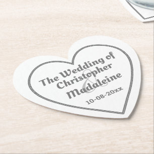 Einfache Silber-Grau-Schrift auf einem Papier-Unte Untersetzer