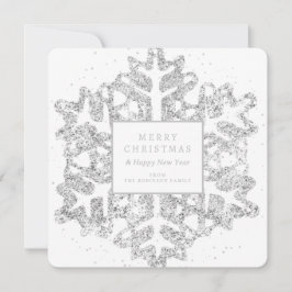Einfache Silber Weihnachten Glitzer Snowflake Fami