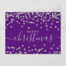 Einfache Silber Weihnachtsfeiertage Glitzer Lila