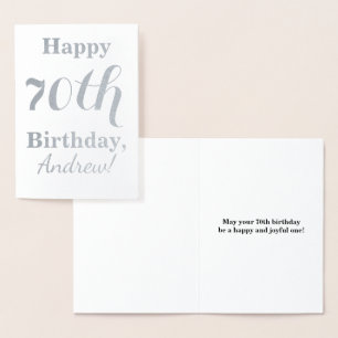 Einfache Silberfolie 70. Geburtstag + Individuelle Folienkarte