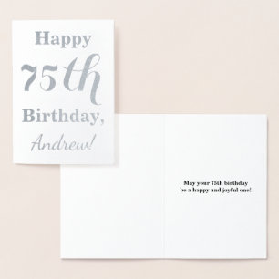 Einfache Silberfolie 75. Geburtstag + Individuelle Folienkarte