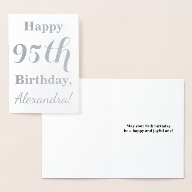 Einfache Silberfolie 95. Geburtstag + Individuelle Folienkarte (Anzeige)