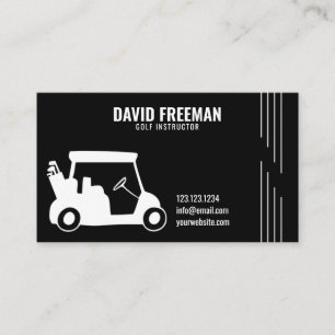 Einfache Silhouette Black Golf Instructor Visitenkarte