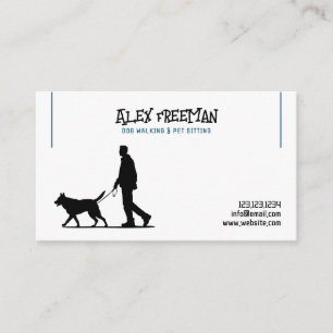 Einfache Silhouette für den Weißen und Blauen Hund Visitenkarte