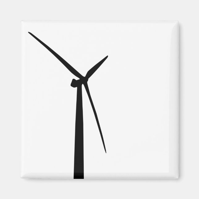 Einfache Silhouette von Windkraftanlagen mit grüne Magnet (Vorne)