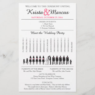 Einfache Silhouetten Hochzeitsprogramm Flyer-3