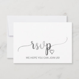 Einfache Silver Calligraphy Song Request RSVP Card