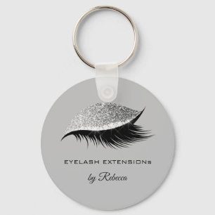 Einfache Silver Eyelash Glitzer Sparkle Beauty Schlüsselanhänger