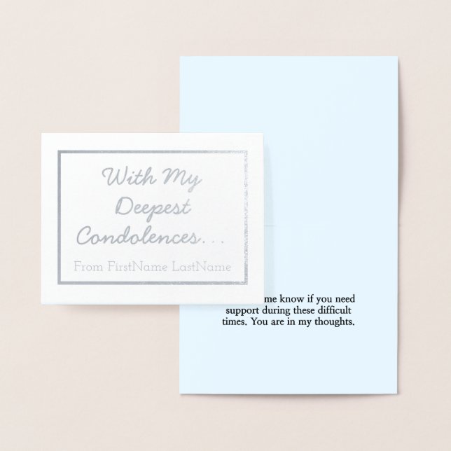 Einfache Silver Foil Beileid Card Folienkarte (Anzeige)