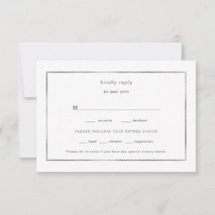 Einfache Silver Foil Rahmen Hochzeit rsvp Karte