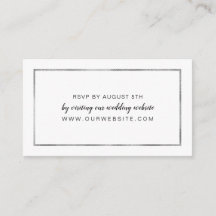 Einfache Silver Frame Hochzeit RSVP Online-Karte