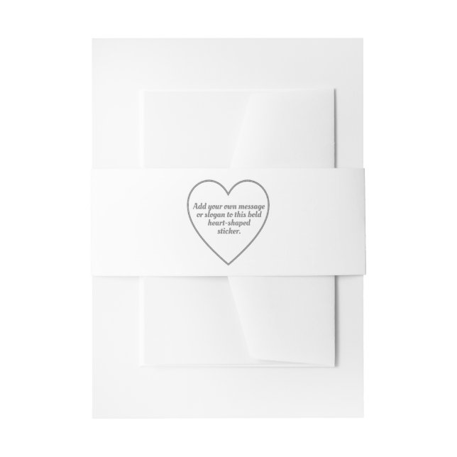 Einfache Silver Gray Hearts Kontur mit Message Einladungsbanderole (Vorderseite Beispiel)