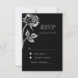 Einfache Silver-Rose RSVP Karte