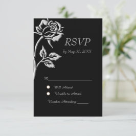 Einfache Silver-Rose RSVP Karte