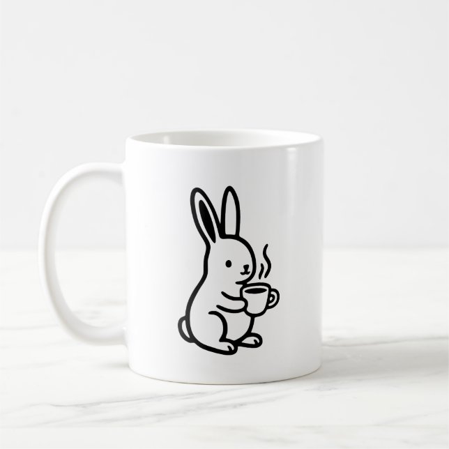 Einfache sitzende Hase-Kaffee-Kunst Kaffeetasse (Links)