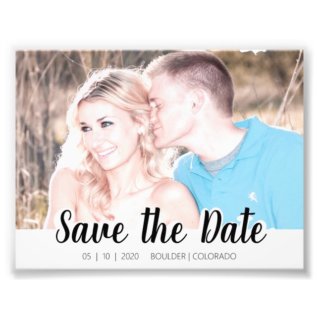 Einfache Skript-Auswahl | Save the Date Foto Print (Vorne)