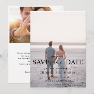 Einfache Skript-Foto-Hochzeit speichern Sie die Da Einladung