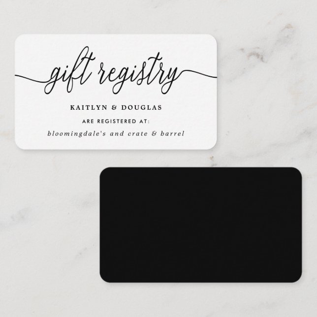 Einfache Skript-Geschenkliste Begleitkarte (Vorne/Hinten)