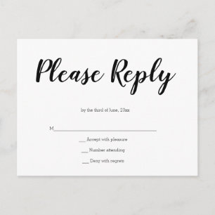 Einfache Skript Hochzeit rsvp Postkarten