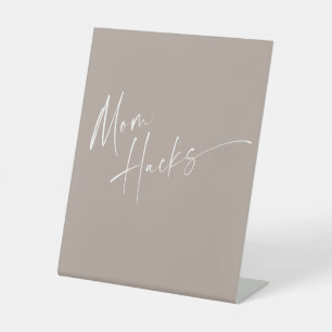 Einfache Skript-Mama-Hacks-Baby-Shower Sockelschild