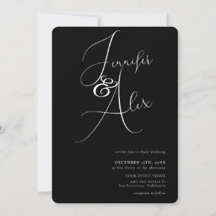 Einfache Skript-Minimalist-Foto-Collage-Hochzeit Einladung