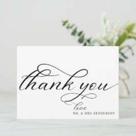 Einfache Skript Minimalistisch Hochzeit Dankeschön Dankeskarte