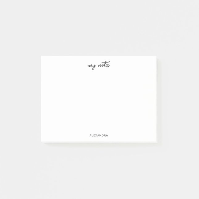 Einfache Skript-Name-Post-It-Notizen  Post-it Klebezettel (Vorderseite)