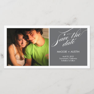 Einfache Skript-Save-The-Date-Fotokarte Save The Date