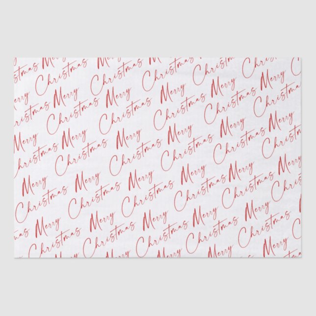 Einfache Skripte Handgeschriebene frohe Weihnachte Seidenpapier (Vorderseite)