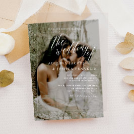 Einfache Skriptkalligrafie Elegante Hochzeit Acryleinladungen