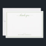 Einfache Skriptkalligrafie Hochzeit Vielen Dank Mitteilungskarte<br><div class="desc">Einfache Skriptkalligrafie Hochzeit Dankeschön Note Card in schlauer grüner Farbe.</div>